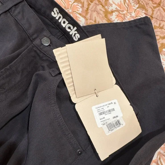 NWT MOTHER The Down Low Sweet Tooth Skimp Jeans Black Straight-LegSz 31 & 32